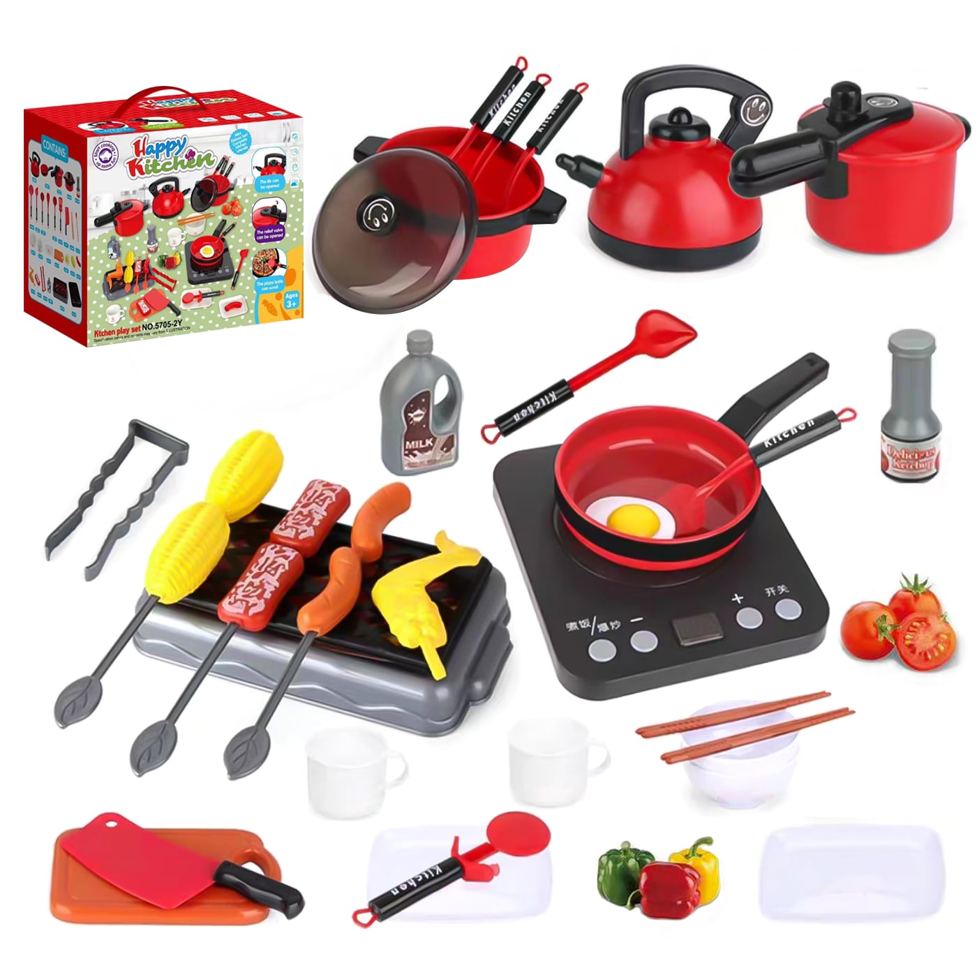 SET DE COCINA DE JUGUETE 36PCS NIÑOS JUEGO DE MINI CHEF - 1