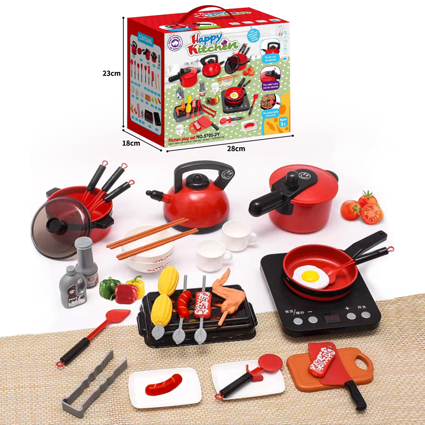 SET DE COCINA DE JUGUETE 36PCS NIÑOS JUEGO DE MINI CHEF - 7