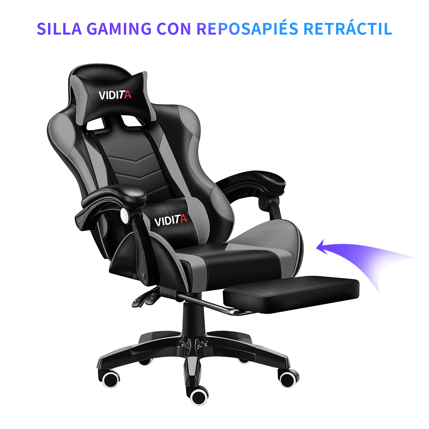 SILLA GAMER PROFESIONAL GX2000 CON REPOSAPIÉS - 2
