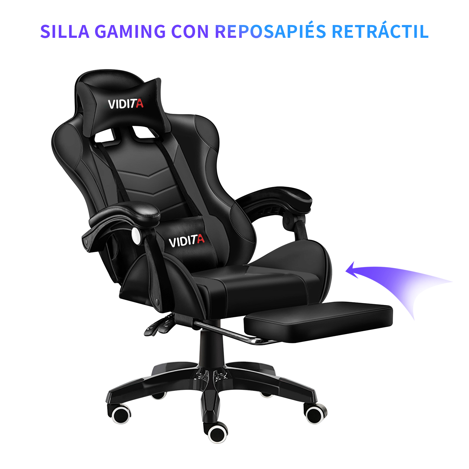 SILLA GAMER PROFESIONAL GX2000 CON REPOSAPIÉS - 2