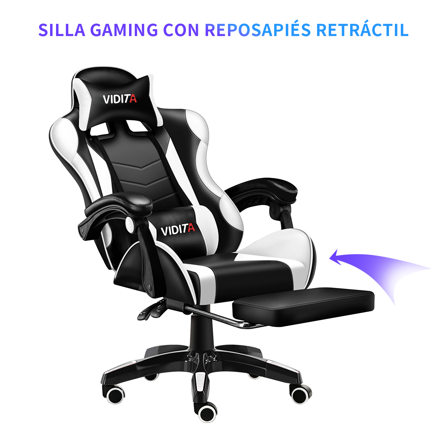 SILLA GAMER PROFESIONAL GX2000 CON REPOSAPIÉS - 2