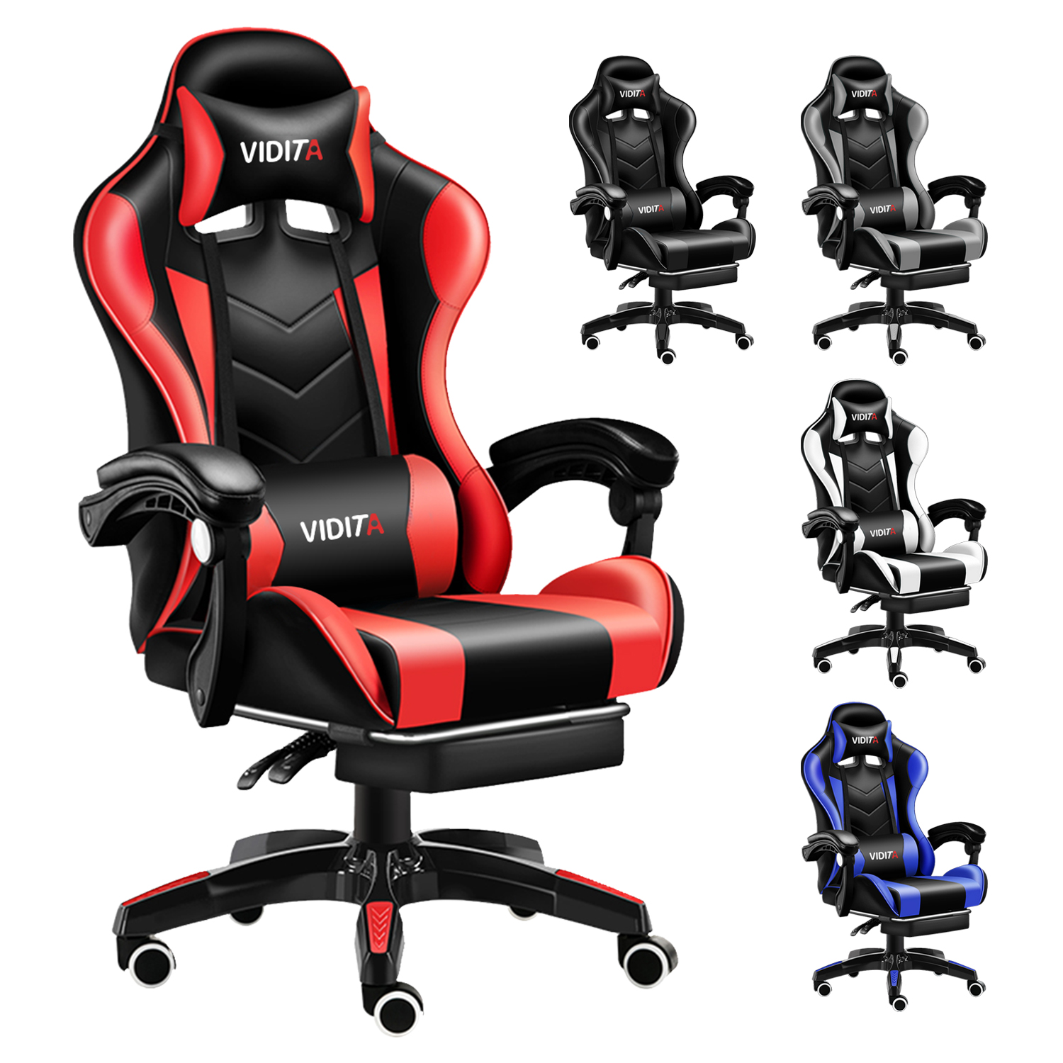 SILLA GAMER PROFESIONAL GX2000 CON REPOSAPIÉS - 8