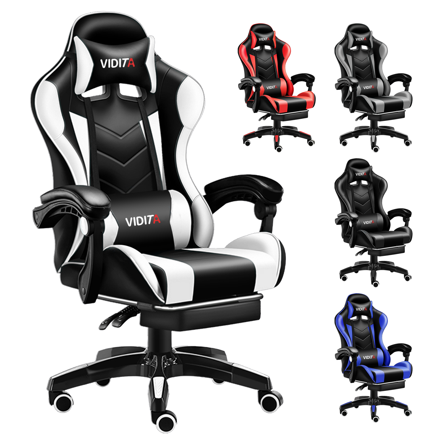 SILLA GAMER PROFESIONAL GX2000 CON REPOSAPIÉS - 8