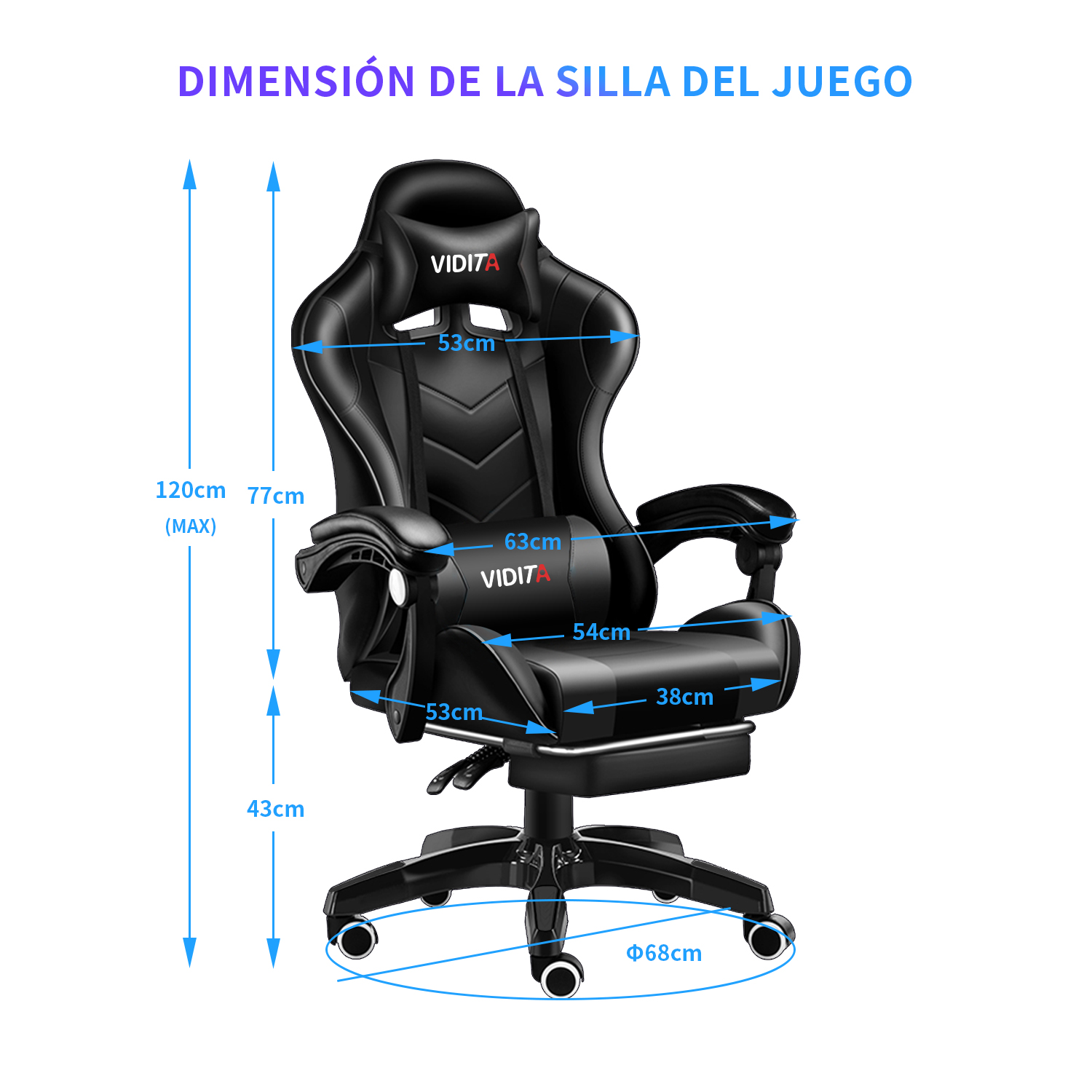 SILLA GAMER PROFESIONAL GX2000 CON REPOSAPIÉS - 9