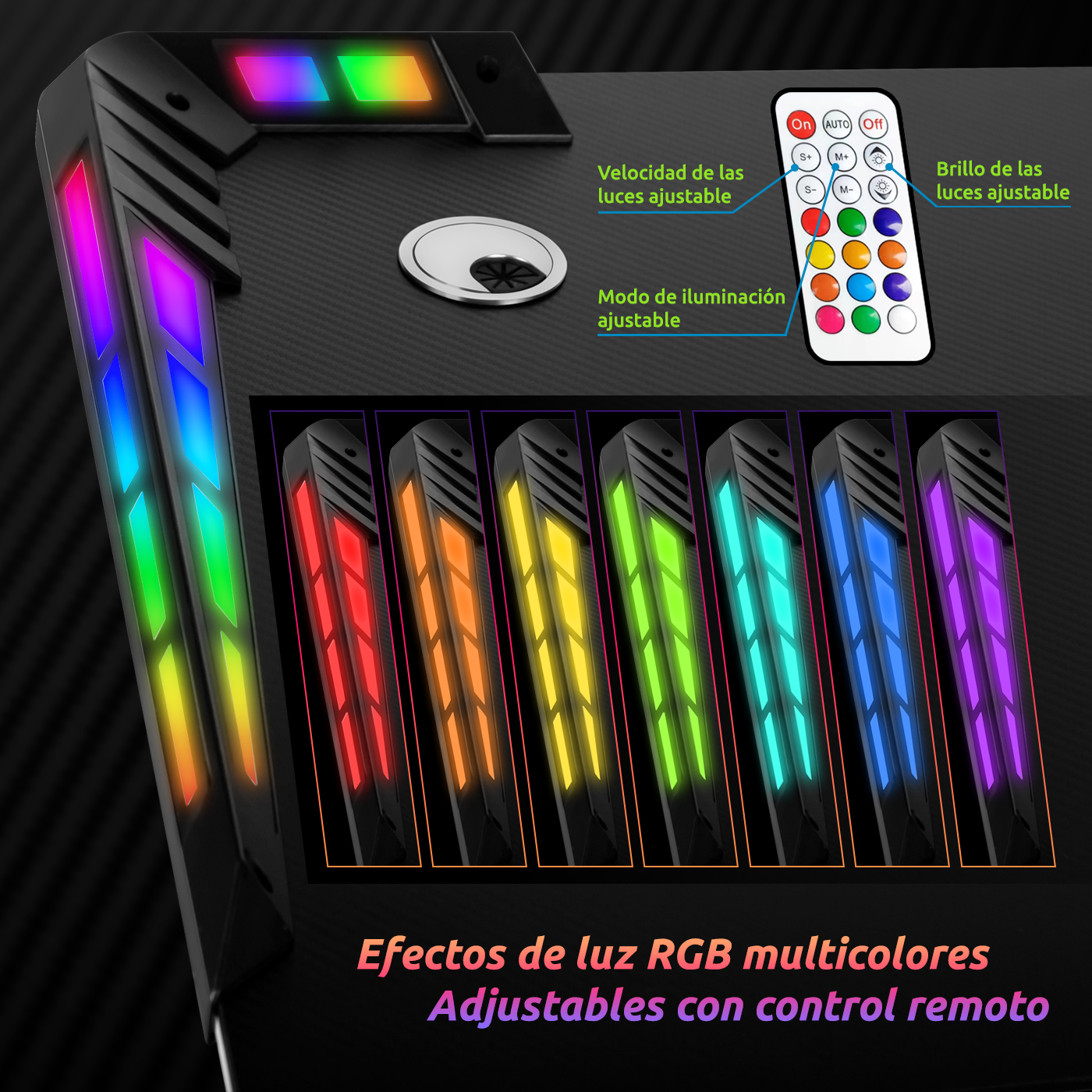 ESCRITORIO GAMER PROFESIONAL T-RGB 120CMS CON LUCES - 4