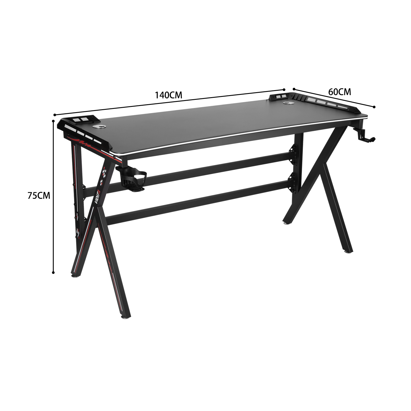 ESCRITORIO GAMER PROFESIONAL T-RGB 120CMS CON LUCES - 6