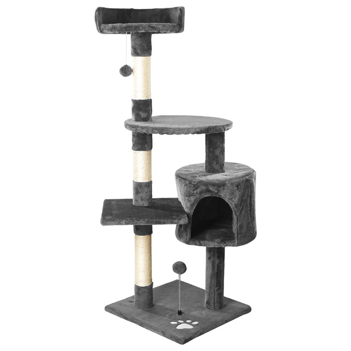 RASCADOR GATOS ARBOL CASEROS TORRE YUTE 116 CM MARENGO - 1