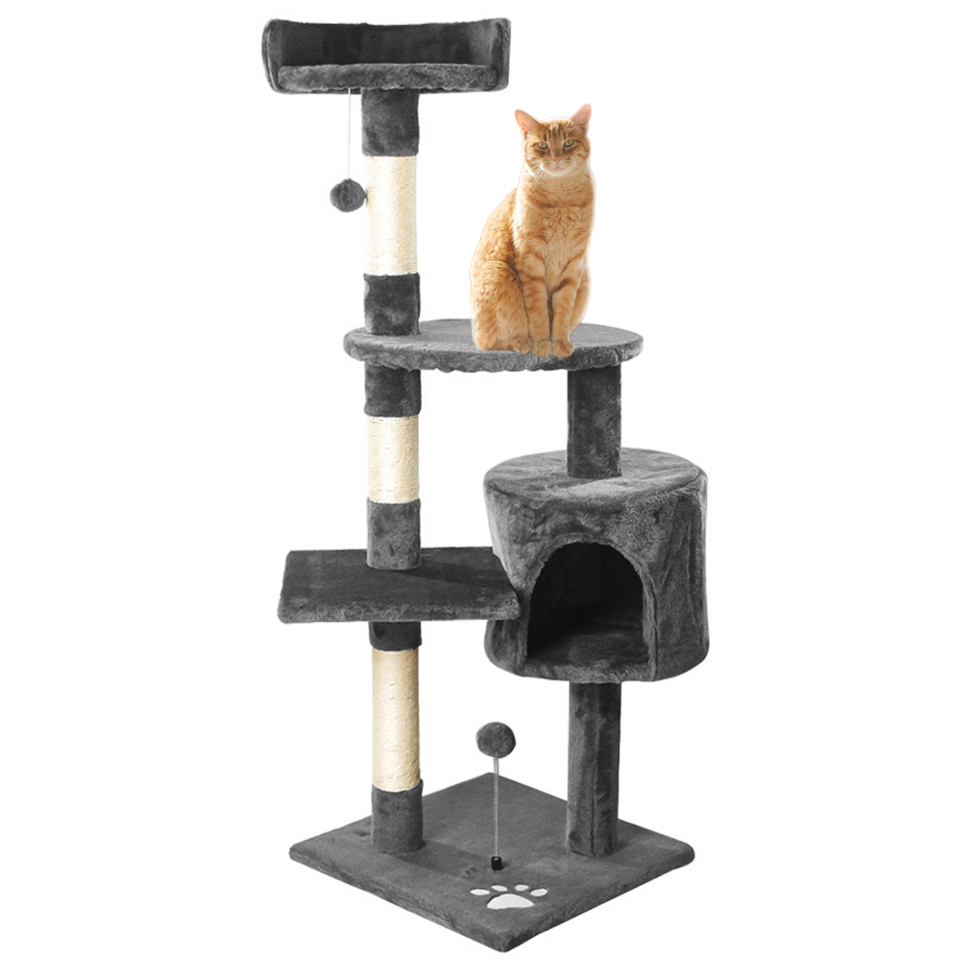 RASCADOR GATOS ARBOL CASEROS TORRE YUTE 116 CM MARENGO - 3