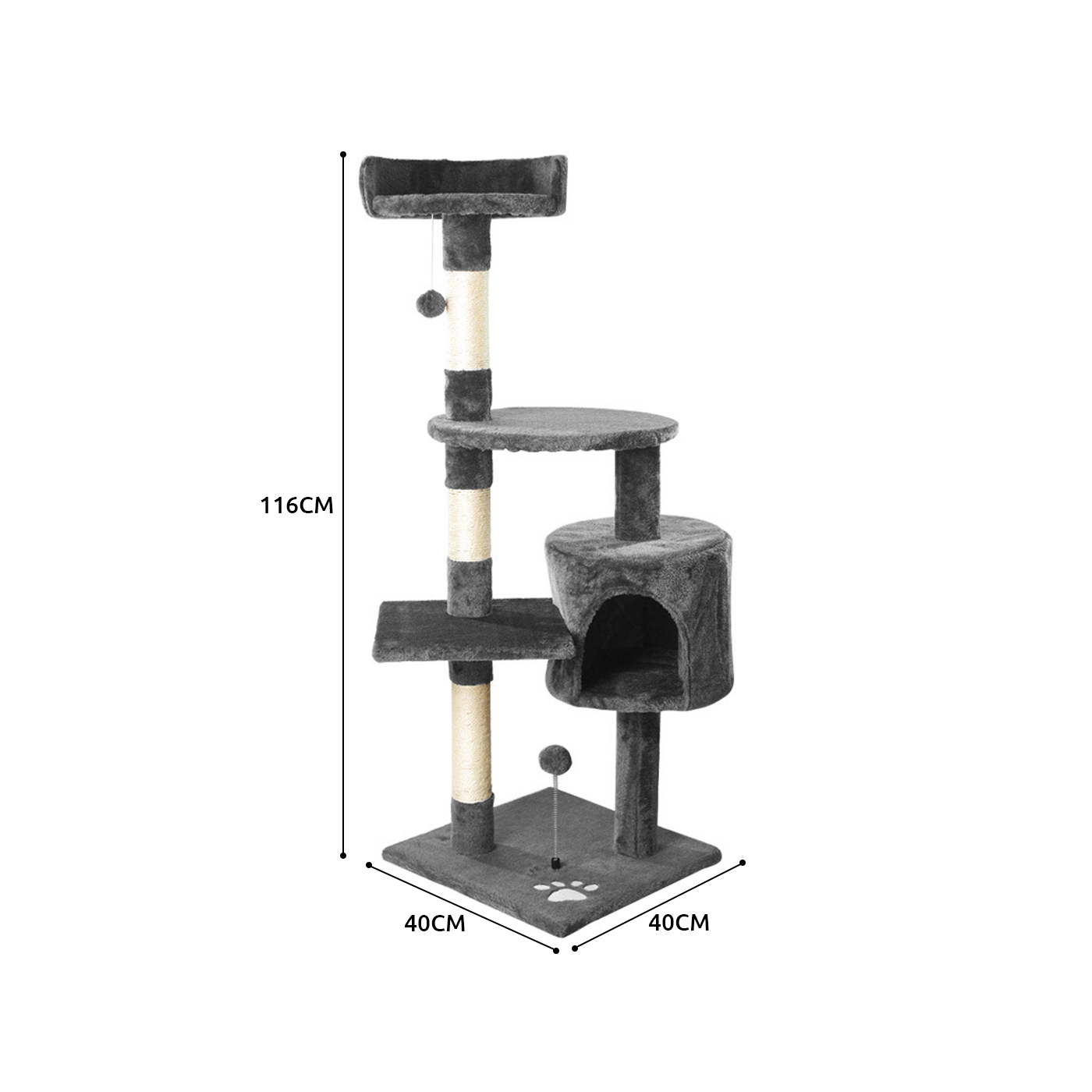 RASCADOR GATOS ARBOL CASEROS TORRE YUTE 116 CM MARENGO - 7