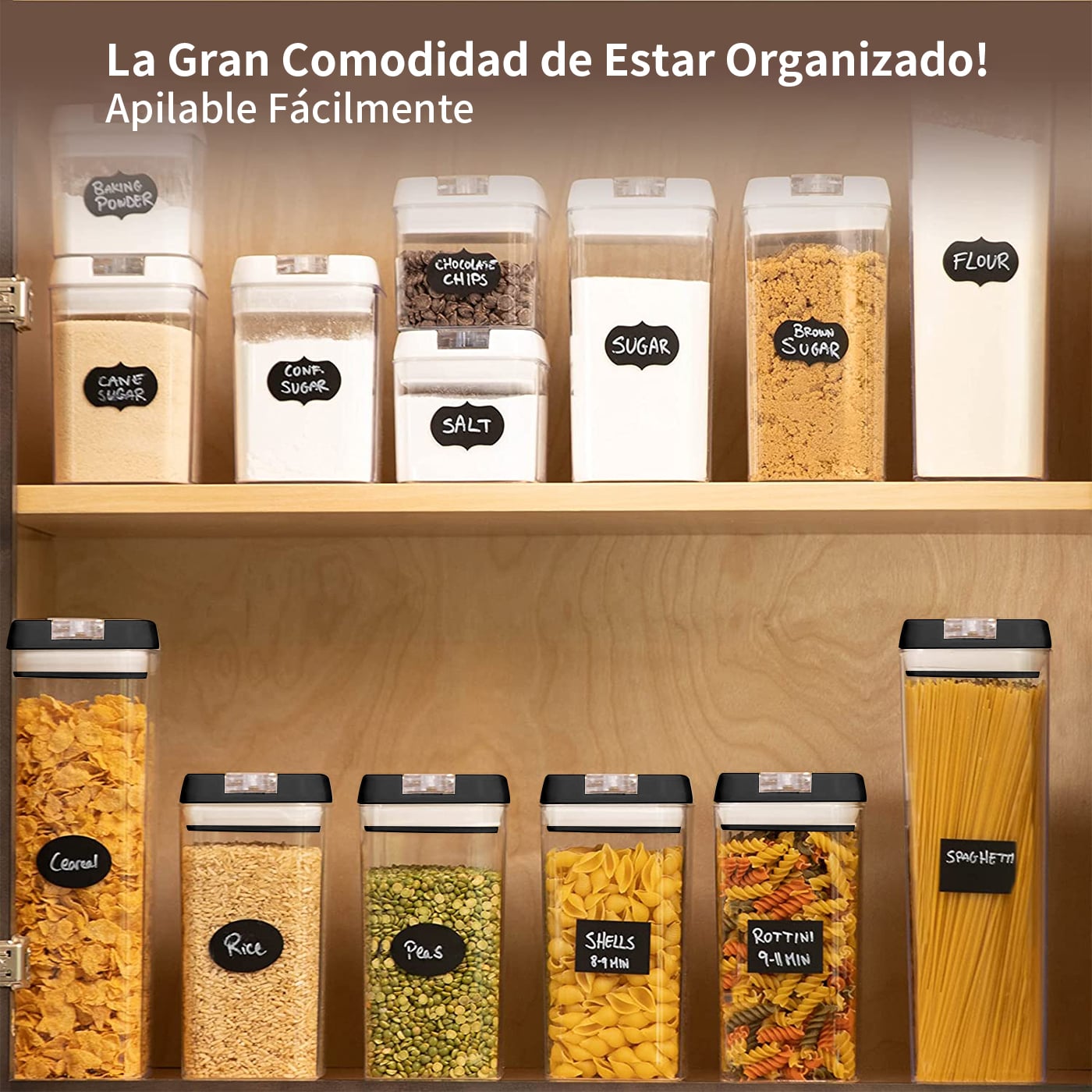 SET 7 CONTENEDORES SUPER HERMETICOS ENVASES ACRILICOS COCINA - 5