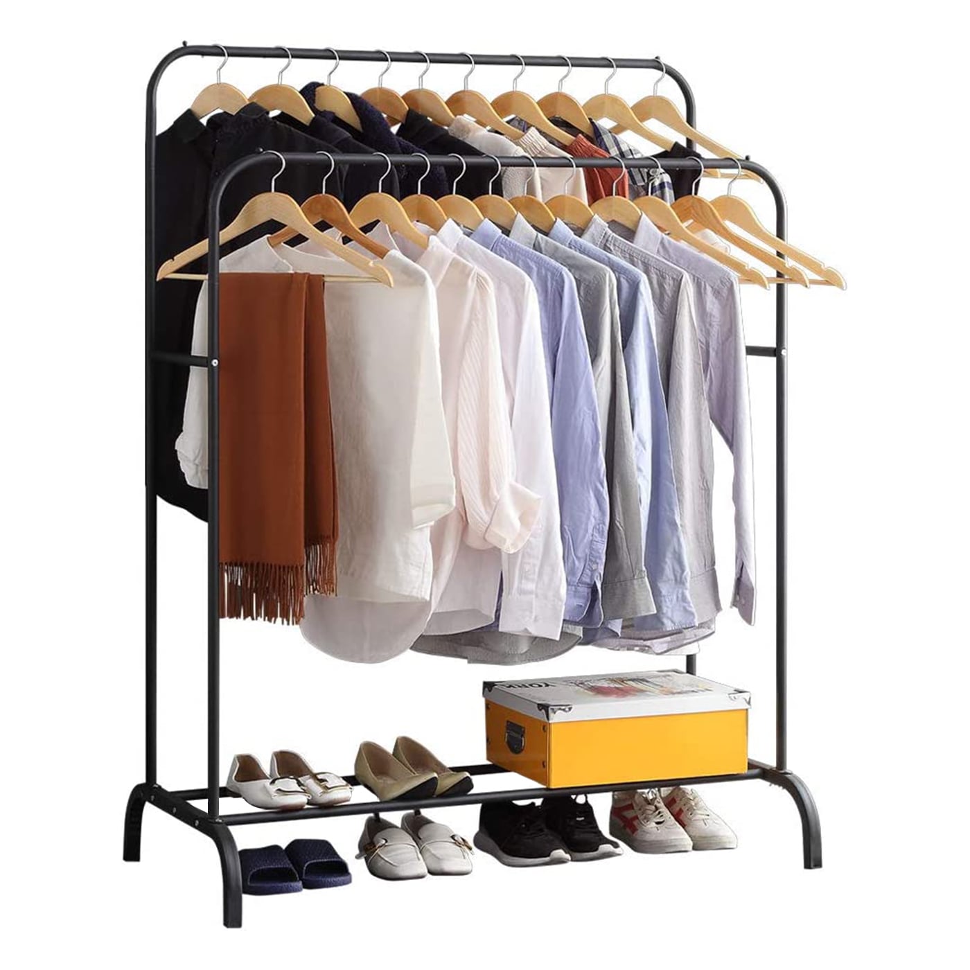 PERCHERO ORGANIZADOR COLGANTE DE ROPA DOBLE BARRA METÁLICO - 1