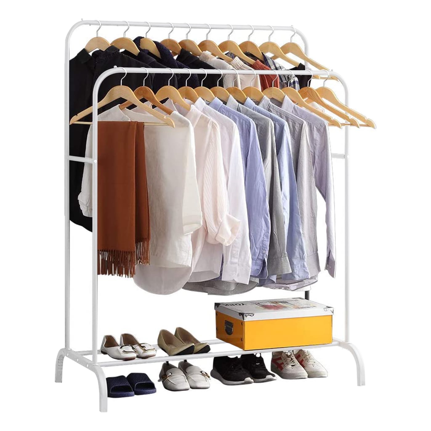 PERCHERO ORGANIZADOR COLGANTE DE ROPA DOBLE BARRA METÁLICO - 1