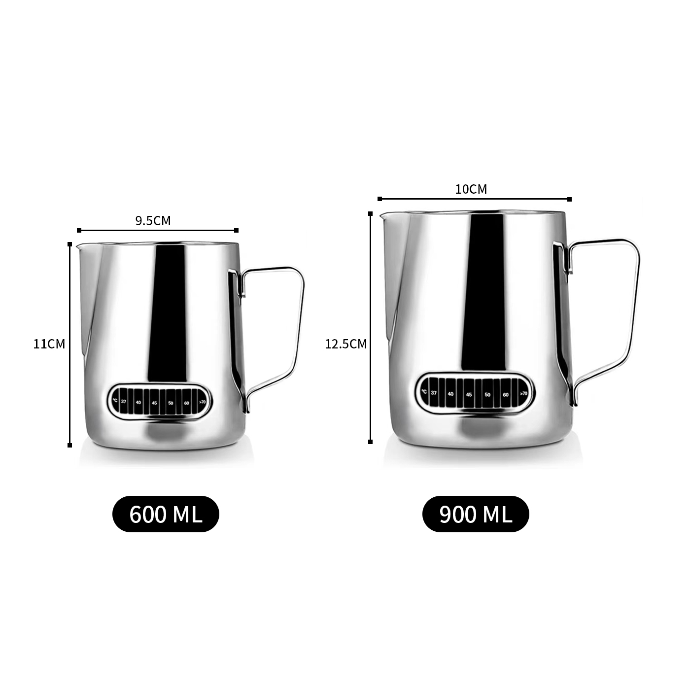 JARRA ESPUMA DE LECHE PARA TEXTURIZAR 600ML - 9