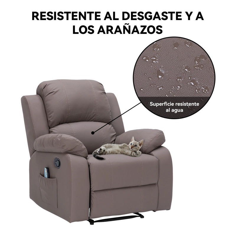 BERGER RECLINABLE CON MASAJES Y CALEFACCIÓN CUERO - 5
