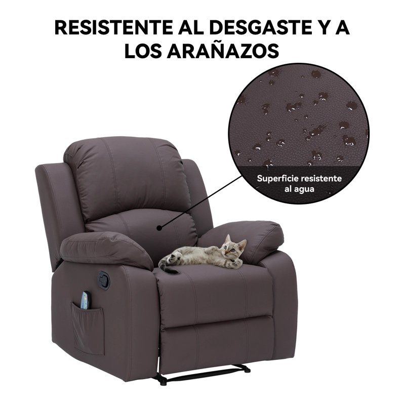 BERGER RECLINABLE CON MASAJES Y CALEFACCIÓN CUERO - 5