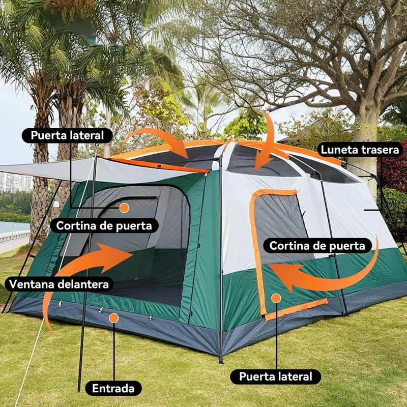 CARPA 8 PERSONAS CON 2 HABITACIONES GRAN ESPACIO 2,6X3,8X2M - 2