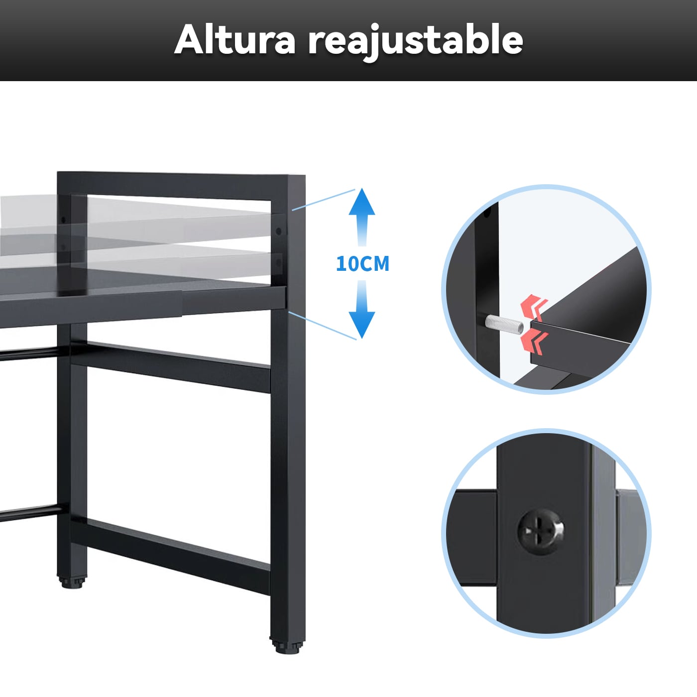 RACK ORGANIZADOR ESTANTE REPISA EXTENSIBLE HORNO MICROONDAS - 3
