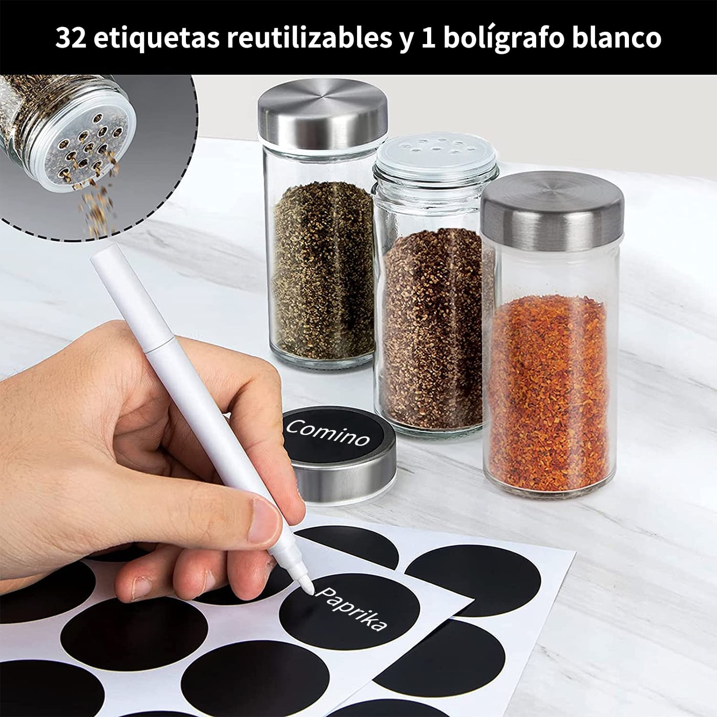 CONDIMENTEROS ESPECIERO GIRATORIO COCINA 20 FRASCOS COLOR PLATEADO - 6