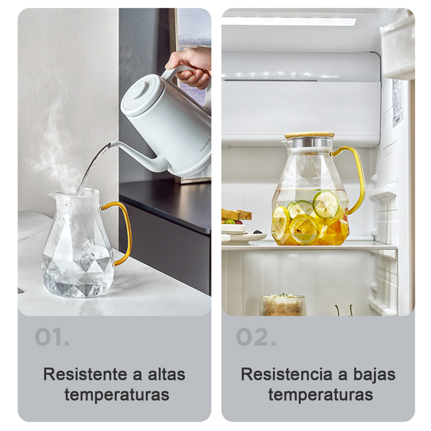 INCREÍBLE JARRA DE TÉ + 4 TAZAS DE CRISTAL - 3