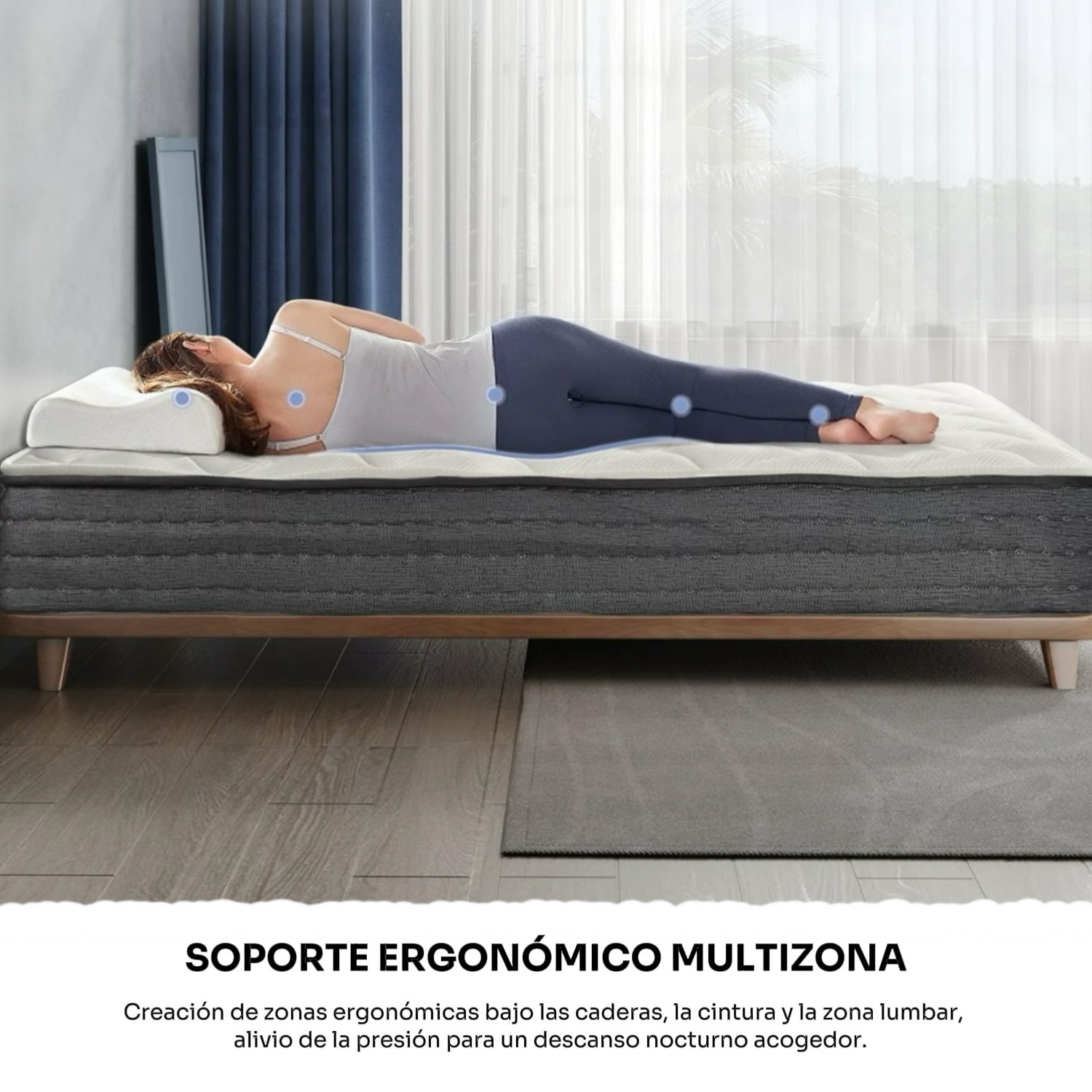 COLCHÓN REBONEC 1.5 PLAZAS VITALIA RESORTES POCKET 105 X 190 X 24 CM - 3