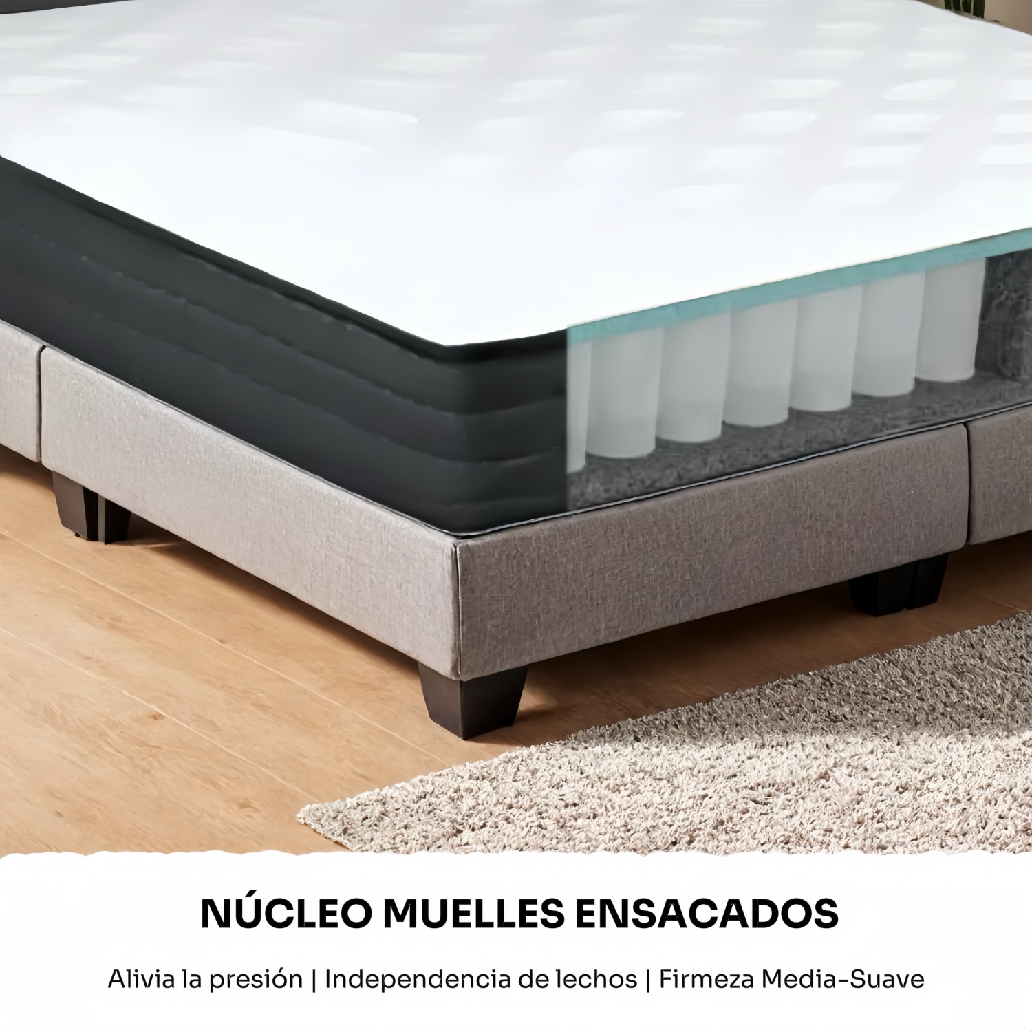 COLCHÓN REBONEC 1.5 PLAZAS VITALIA RESORTES POCKET 105 X 190 X 24 CM - 6