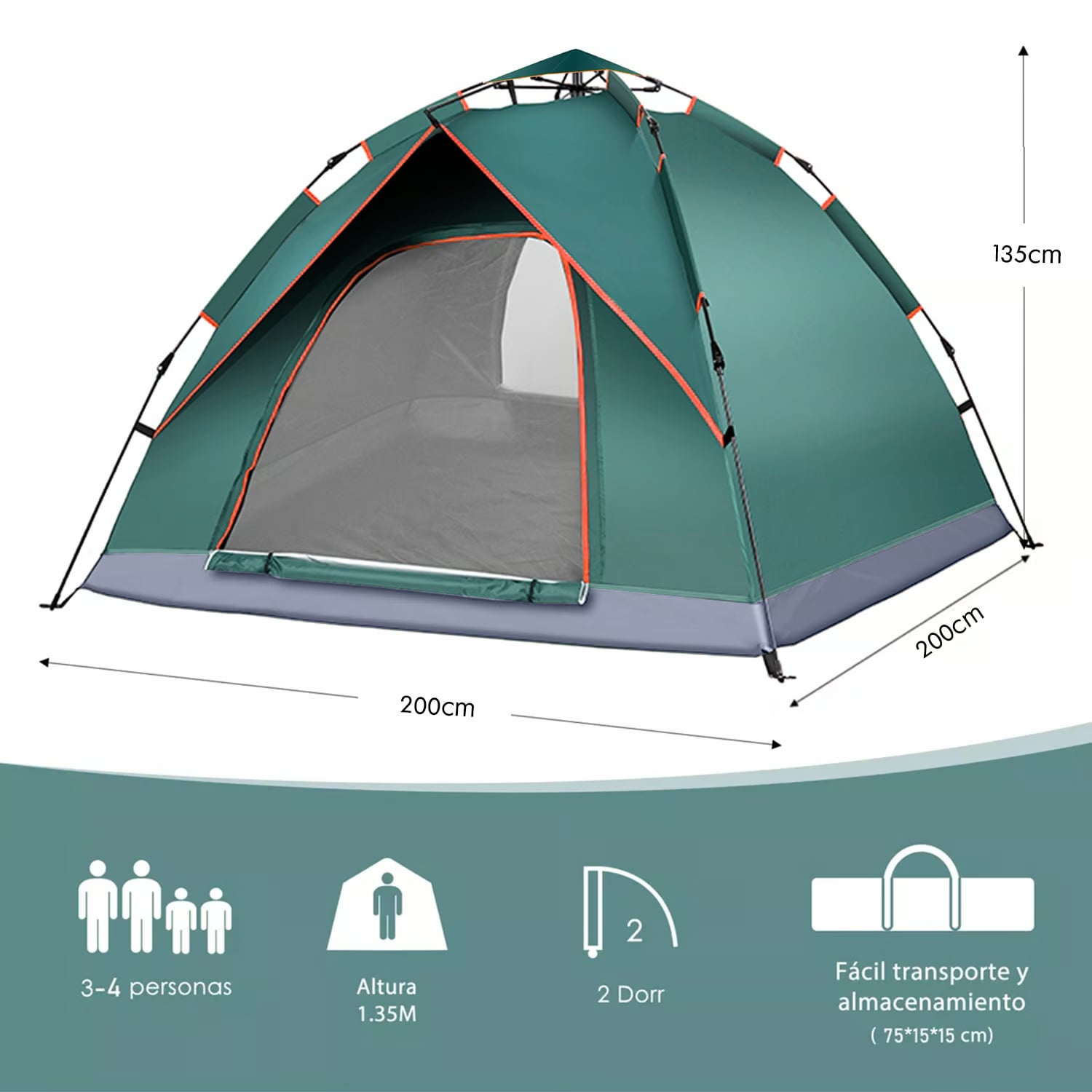 CARPA LIGERA AUTOMÁTICA PARA 4 PERSONAS VENTILACIÓN - 1