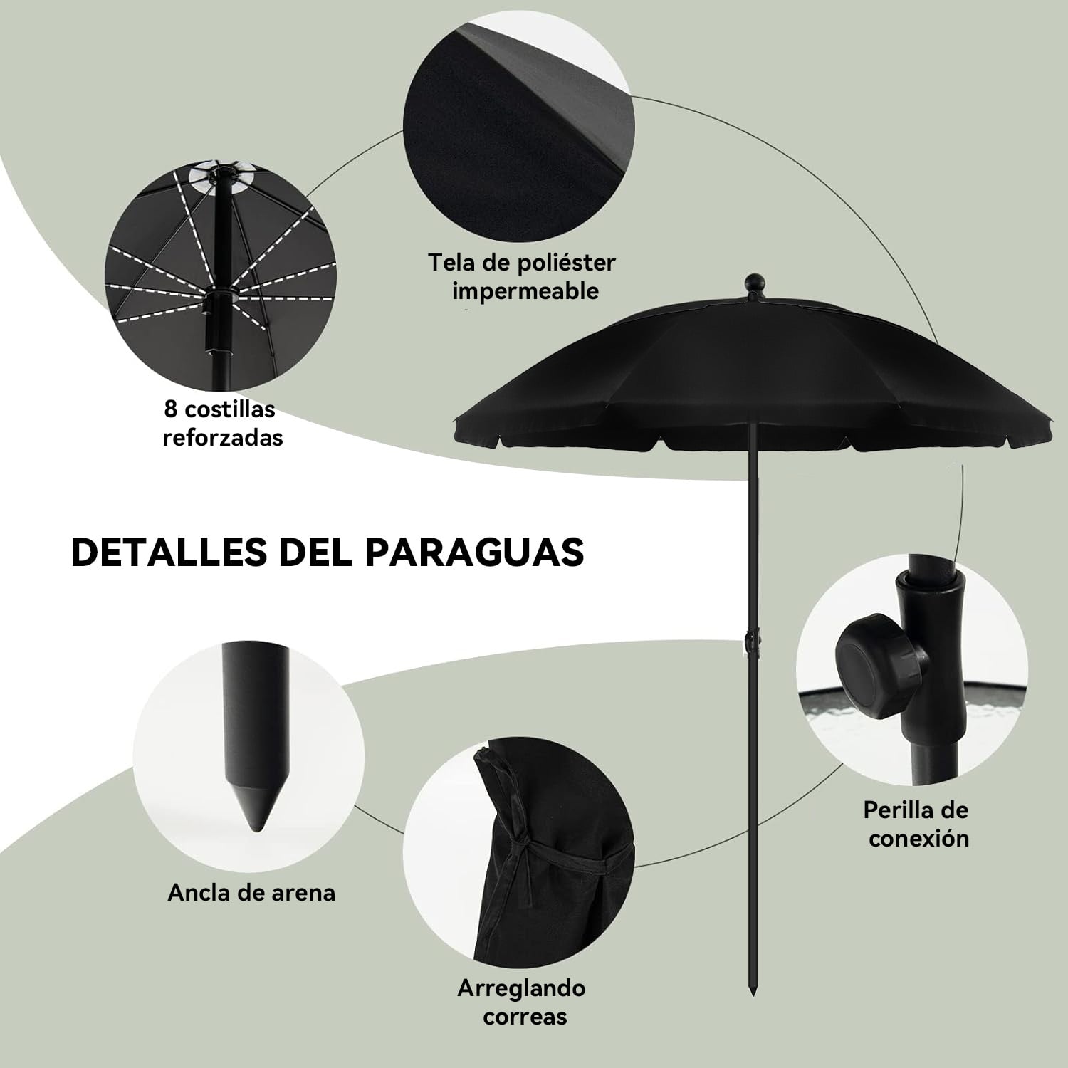 JUEGO DE COMEDOR Y TERRAZA DE 6 PERSONAS NEGRO - 2