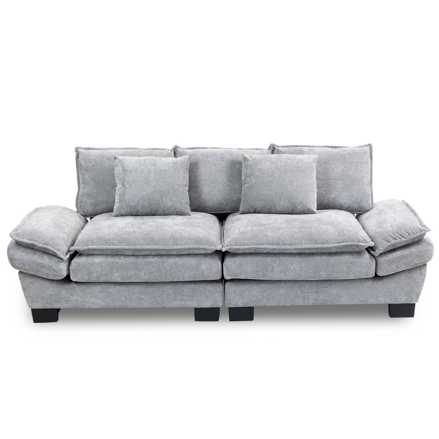 SOFÁ 3 CUERPOS MARIANA EN CHENILLE GRIS - 225X82X80 CM - 1