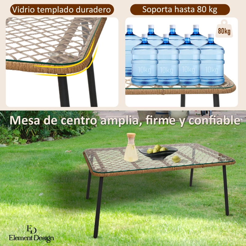 JUEGO DE LIVING DE TERRAZA 4 PERSONAS DE RATÁN SINTÉTICO - 5