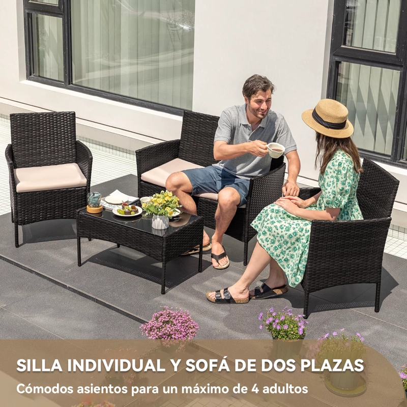 JUEGO LIVING TERRAZA BRISA 4 PIEZAS EXTERIOR - 3
