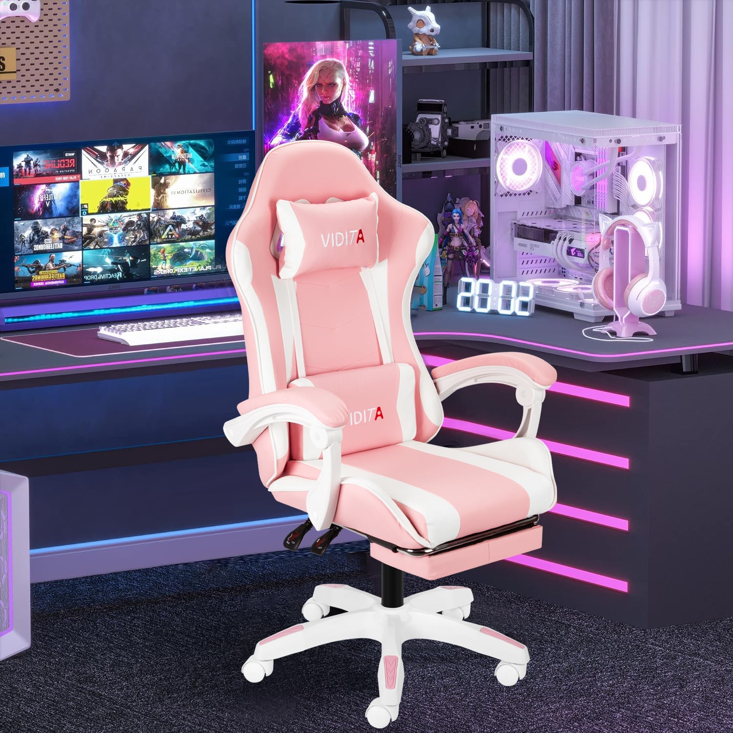 SILLA GAMER PROFESIONAL GX2000 CON REPOSAPIÉS - 7
