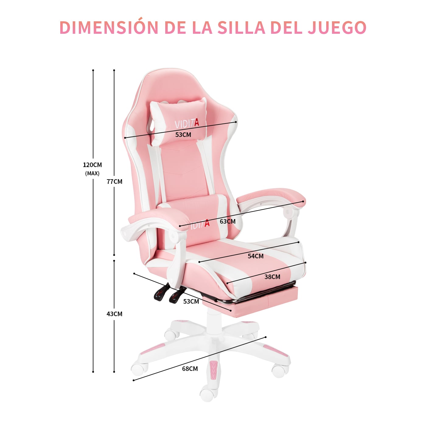 SILLA GAMER PROFESIONAL GX2000 CON REPOSAPIÉS - 8