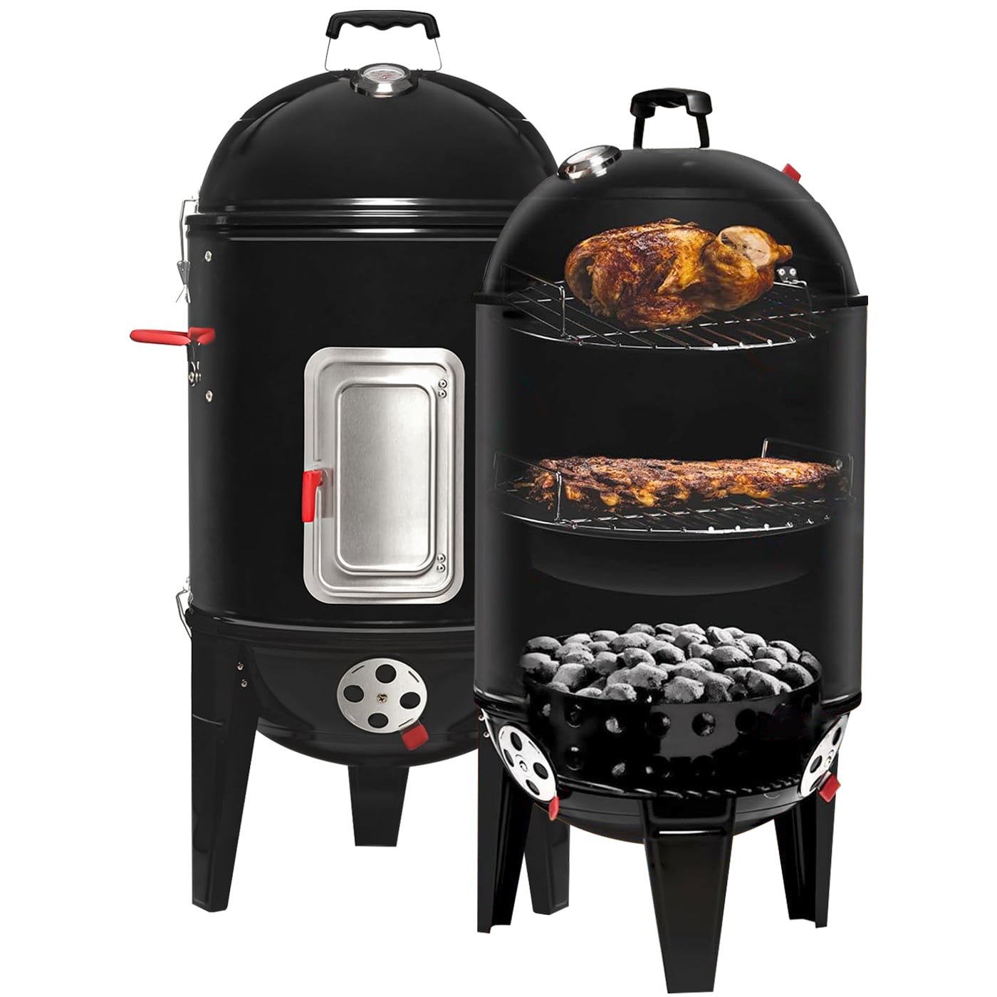 3 EN 1 PARRILLA Y AHUMADOR A CARBON DIAMETRO 43,5 CM - 1