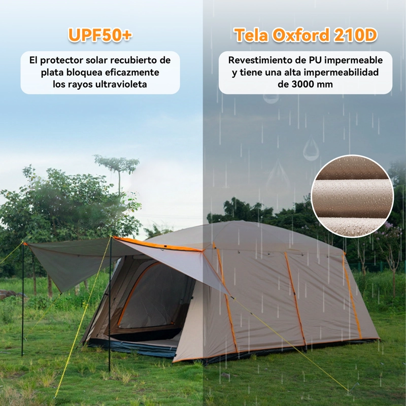 CARPA 10 PERSONAS IMPERMEABLE CON DOBLE CAPA Y VENTILACION - 6