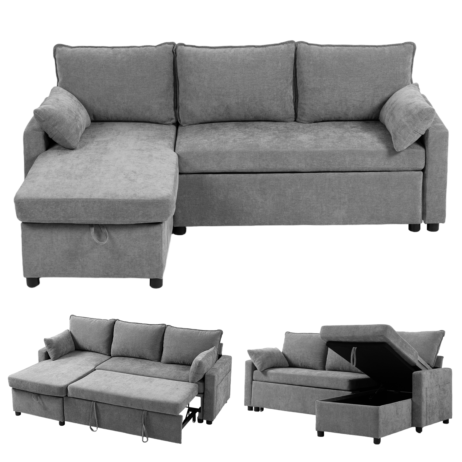 SOFA CAMA LETICIA SECCIONALS CON ALMACENAMIENTO OCULTO - 1