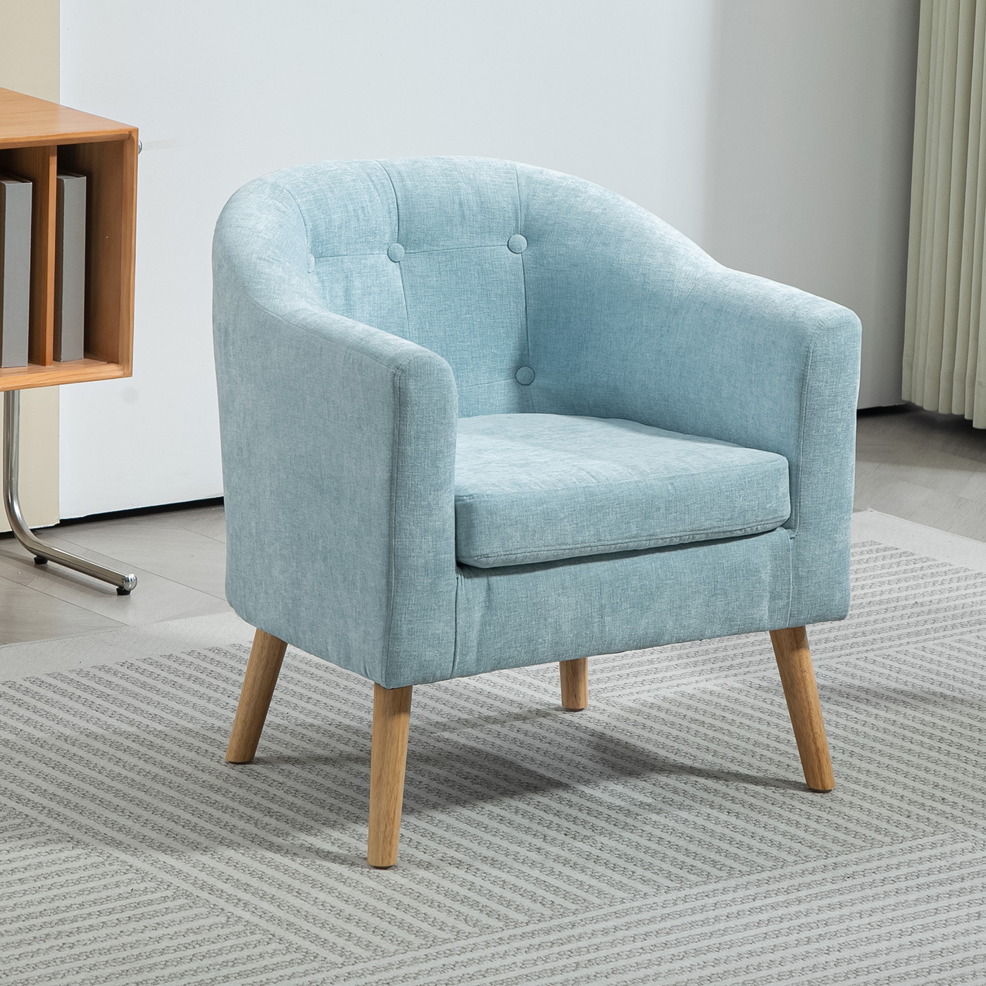 POLTRONA 70X60X77CM PARA DORMITORIO APARTAMENTO OFICINA AZUL - 4