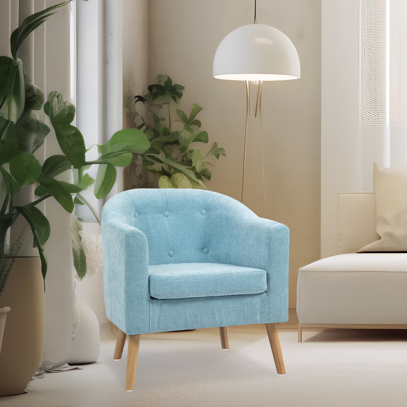 POLTRONA 70X60X77CM PARA DORMITORIO APARTAMENTO OFICINA AZUL - 6