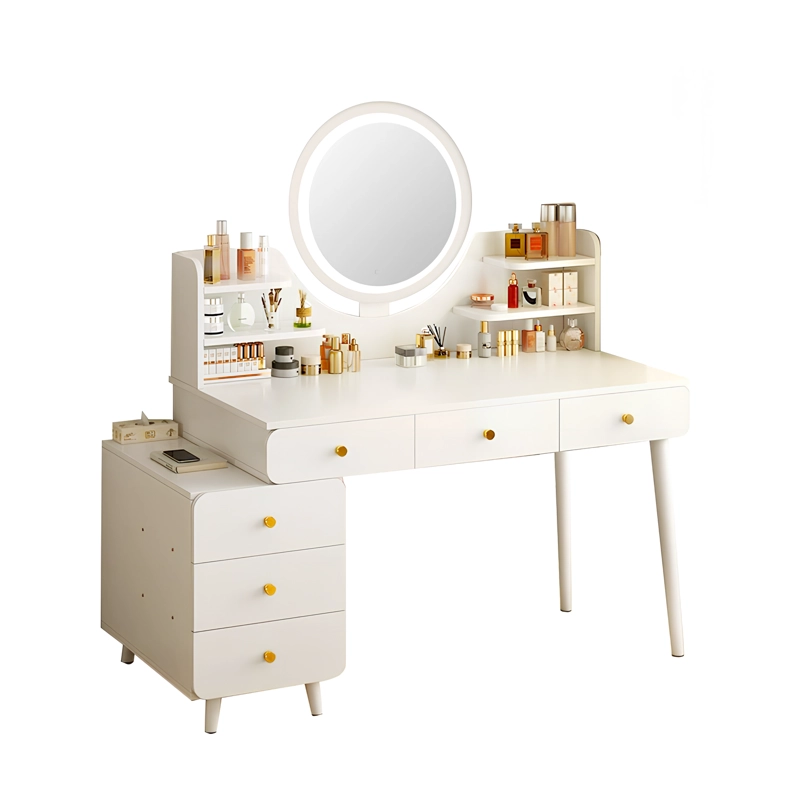TOCADOR ESPEJO CON LUZ AJUSTABLE (100-115) X 40 X 135CM BLANCO - 1