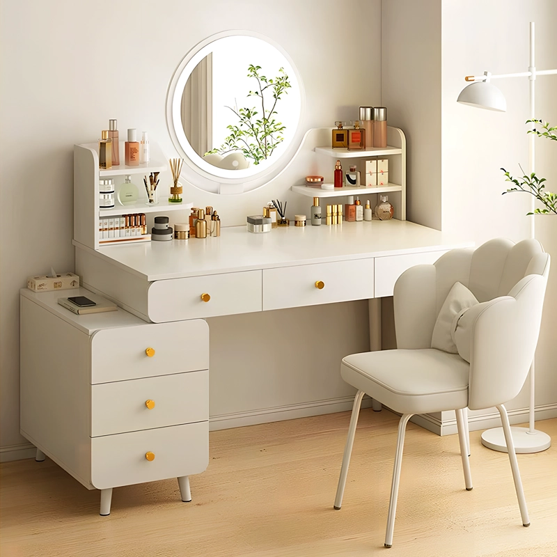 TOCADOR ESPEJO CON LUZ AJUSTABLE (100-115) X 40 X 135CM BLANCO - 2