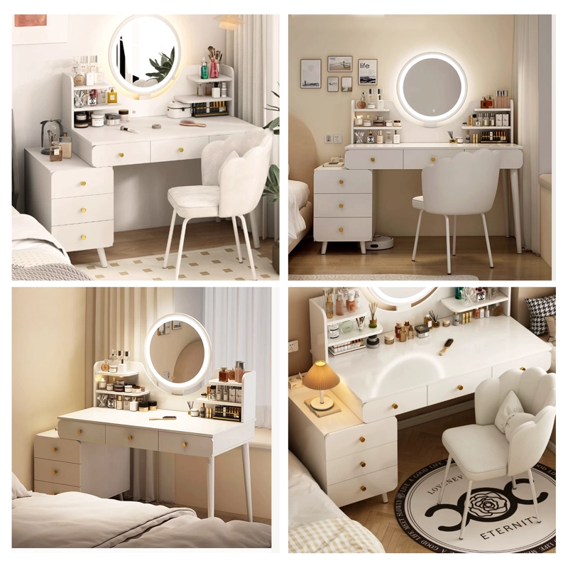 TOCADOR ESPEJO CON LUZ AJUSTABLE (100-115) X 40 X 135CM BLANCO - 7