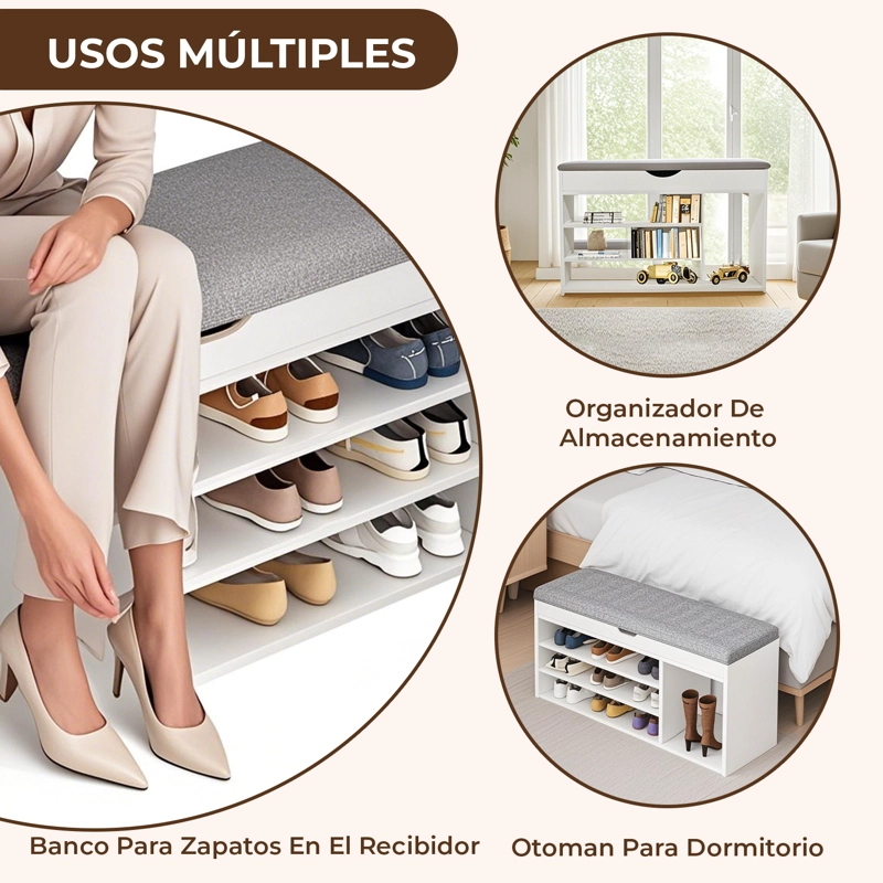 ZAPATERO ORGANIZADOR CON ASIENTO 3 NIVELES - 5