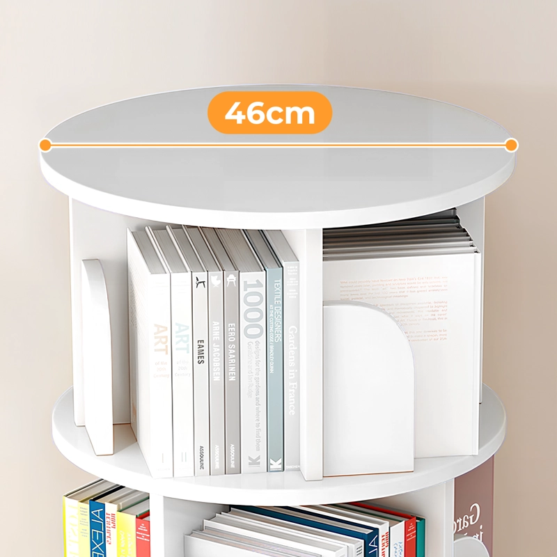 BIBLIOTECA GIRATORIA LIBRERO ORGANIZADOR BLANCO 125X46X46CM - 5