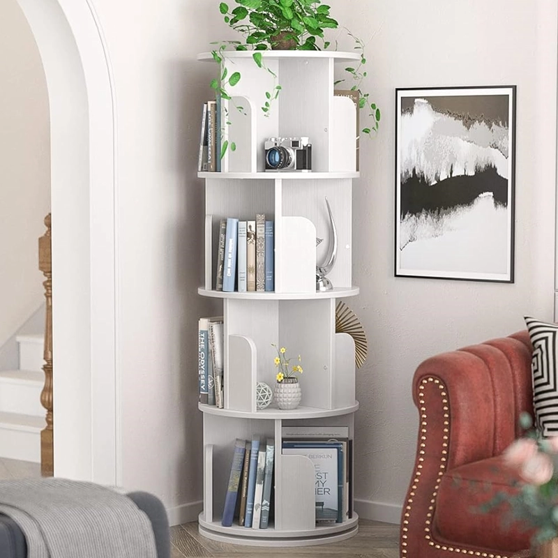 BIBLIOTECA GIRATORIA LIBRERO ORGANIZADOR BLANCO 125X46X46CM - 7