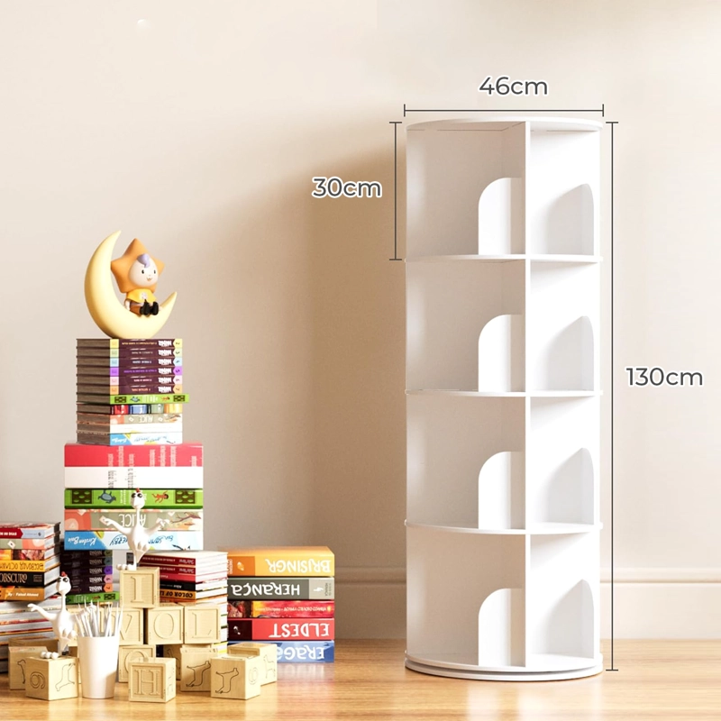 BIBLIOTECA GIRATORIA LIBRERO ORGANIZADOR BLANCO 125X46X46CM - 8
