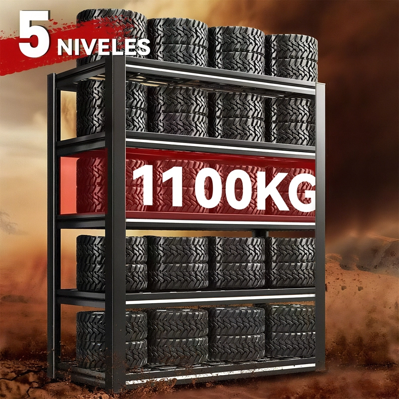ESTANTE METALICO 5 REPISAS 180X100X50 CM NEGRO - 7