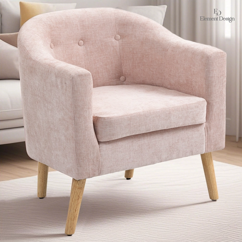 POLTRONA 70X60X77CM PARA DORMITORIO APARTAMENTO OFICINA ROSA - 1