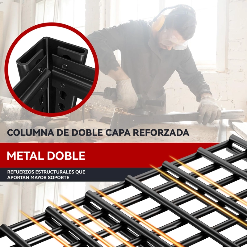 ESTANTE METALICO 5 REPISAS 180X120X50 CM NEGRO - 4