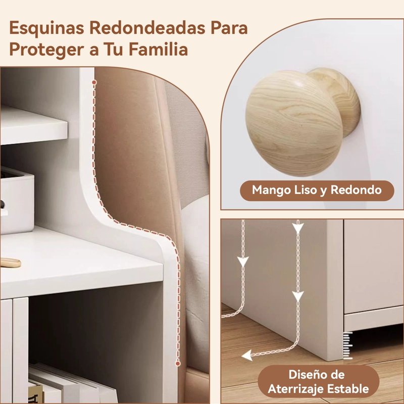 VELADOR 3 NIVELES CON CAJONES, COLOR BLANCO, 50X30X70 CM - 3