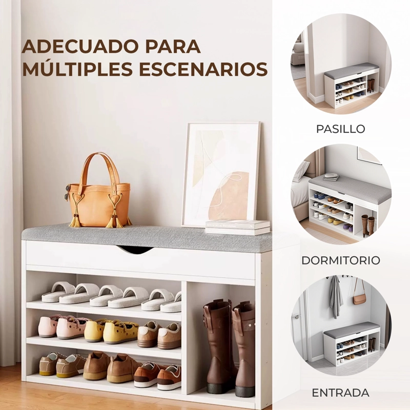 ZAPATERO ORGANIZADOR CON ASIENTO 3 NIVELES - 4
