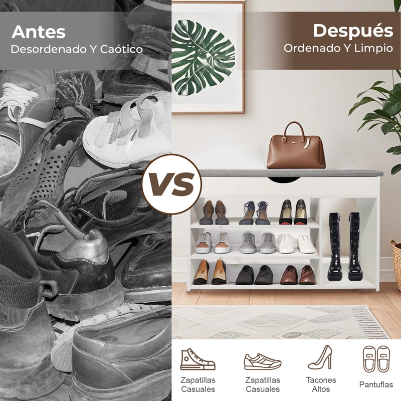ZAPATERO ORGANIZADOR CON ASIENTO 3 NIVELES - 6